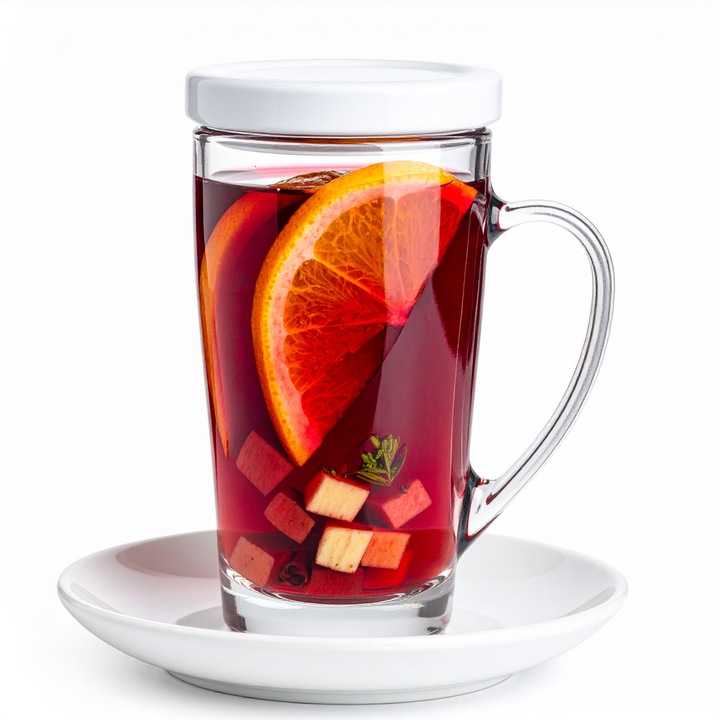 Kubek Alex 400ml ze spodkiem i wieczkiem duży do parzenia herbaty