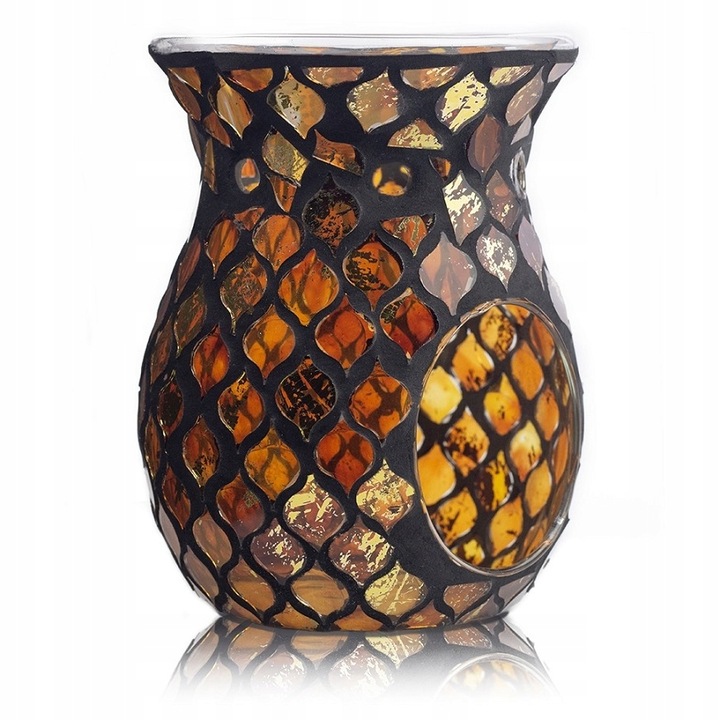 KOMINEK ZAPACHOWY DO WOSKÓW MOZAIKOWY SZKLANY AMBER