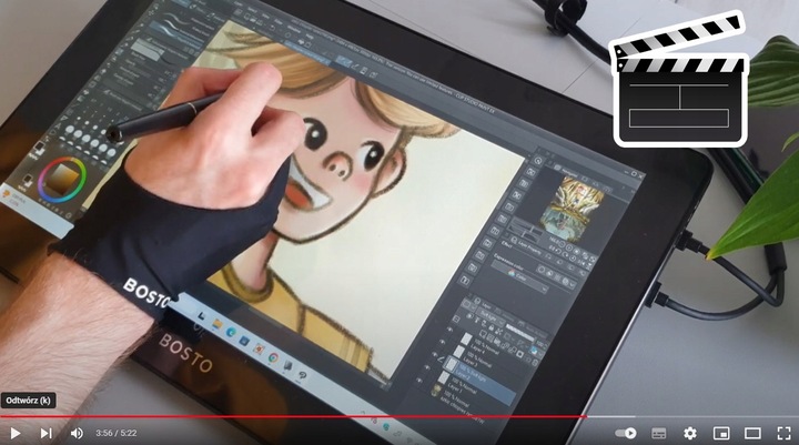 BOSTO BT-16HD 2024 Profesjonalny Tablet graficzny z piórem 16384 st 15,6"