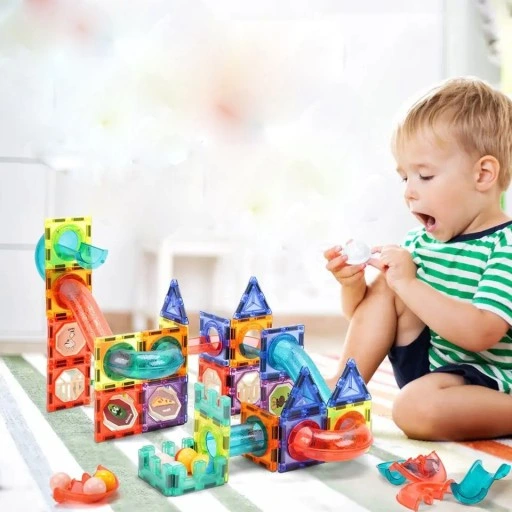 KLOCKI MAGNETYCZNE KONSTRUKCYJNE ŚWIECĄCY TOR 110el 3D MAGNETIC EDUKACYJNE