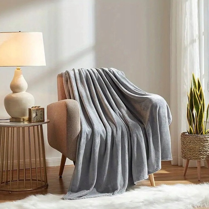 Koc polarowy Teesa gruby ciepły narzuta 200x220