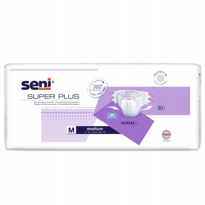 SENI SUPER PLUS PIELUCHOMAJTKI DLA DOROSŁYCH M NA RZEPY 30SZT.