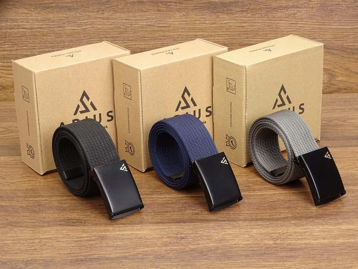 Szeroki Pasek MĘSKI parciany do spodni jeans szortów 3pack Arius ZESTAW 3w1