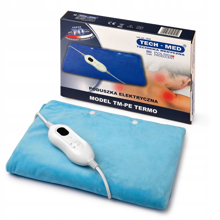 PODUSZKA ELEKTRYCZNA rozgrzewająca GRZEWCZA 4 poziomy 30x40cm TECH-MED