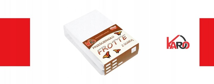 Prześcieradło frotte z gumką 180x200 białe najgrubsze 200g/m2 KARO