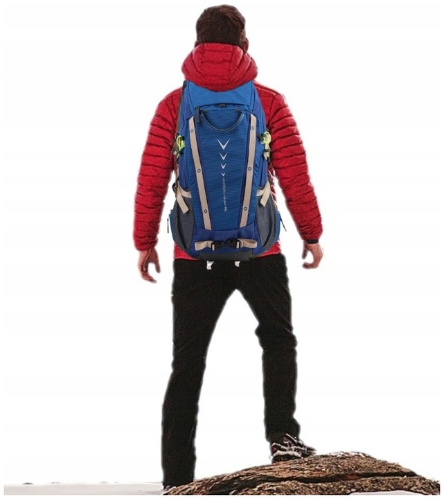 Plecak turystyczny 40l AOKING, niebieski, z miejscem na bukłak