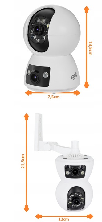 WĘWNĘTRZNA KAMERA WIFI OBROTOWA NIANIA SZEROKI KĄT 2 OBIEKTYWY 2Mpx TUYA