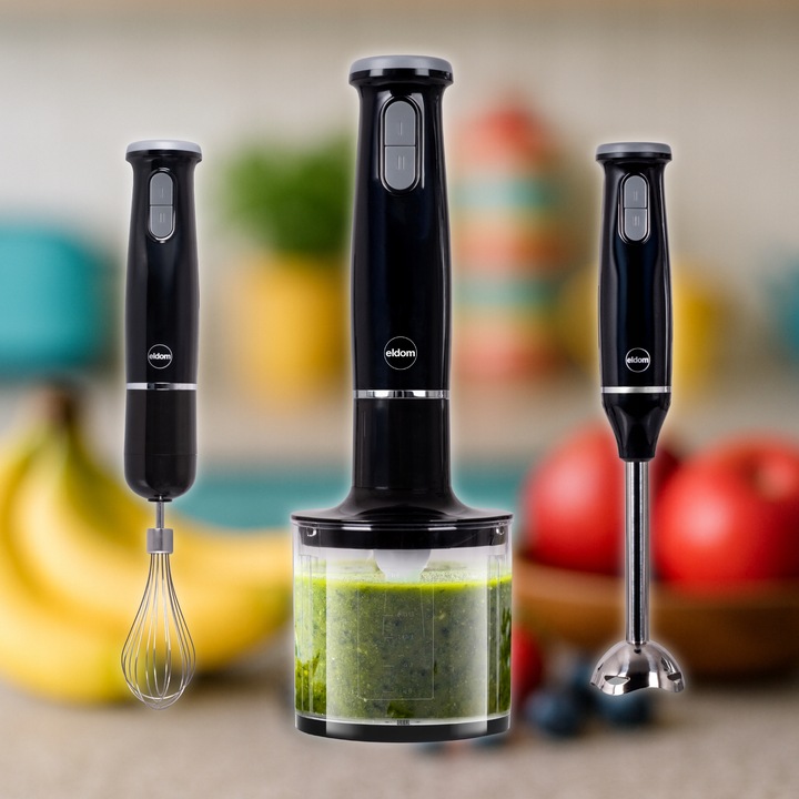 Blender wielofunkcyjny ręczny rozdrabniacz zestaw mikser czarny Eldom