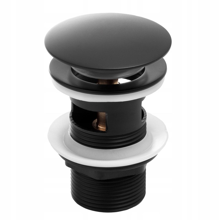 Korek klik klak z przelewem umywalkowy automatyczny czarny YOKA HOME