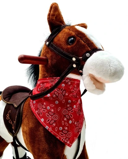 ŚPIEWAJĄCY KOŃ NA BIEGUNACH 74cm DUŻY BUJANY KONIK