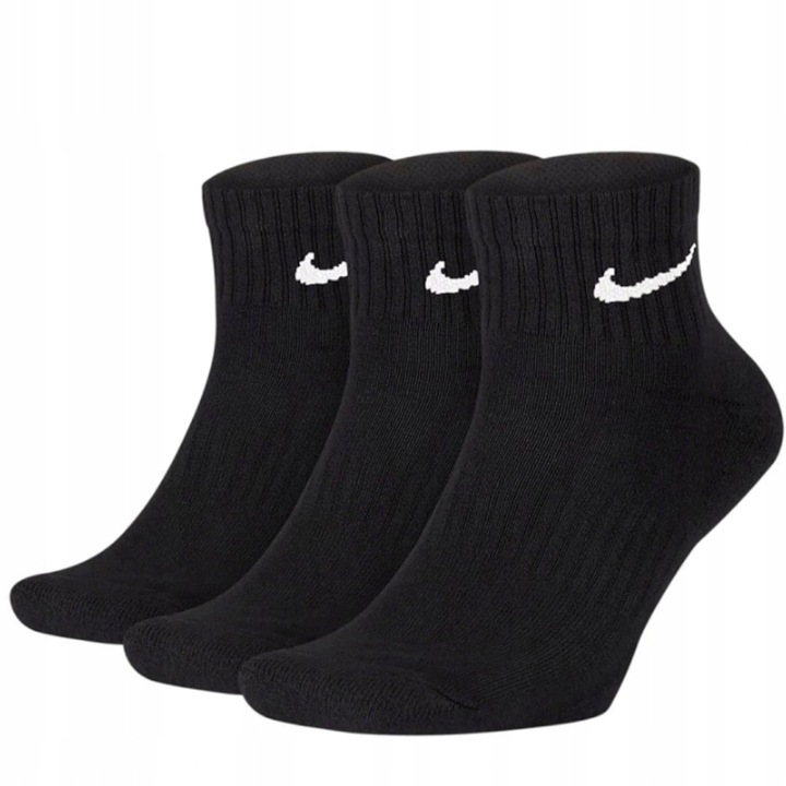 3 x PAK NIKE 100% ORYGINAŁ Skarpety WYSOKIE 1/4 Skarpetki roz. 42-46 czarne