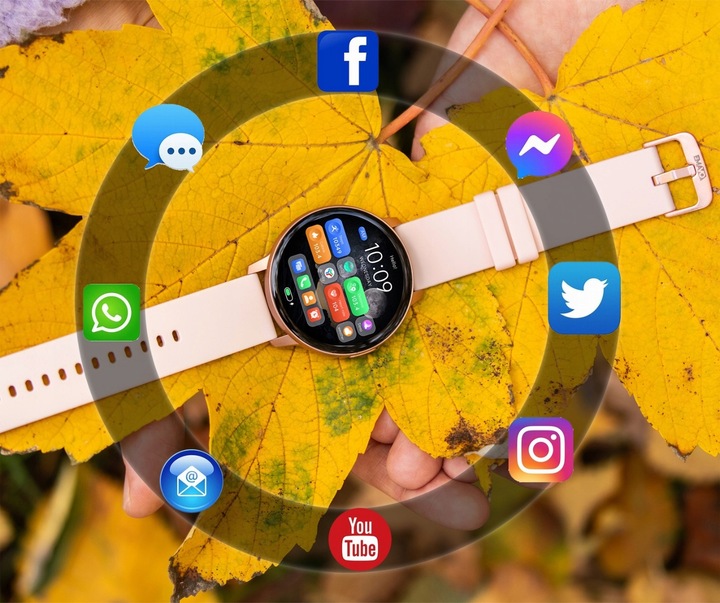 SMARTWATCH ZEGAREK DAMSKI POLSKIE MENU ROZMOWY SPORT PULS 2 PASKI AMOLED