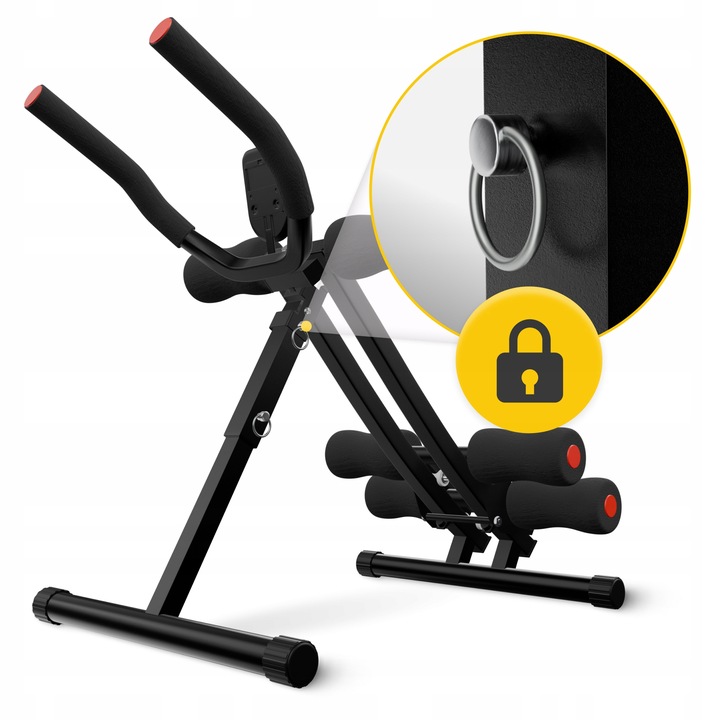 TRENAŻER MIĘŚNI BRZUCHA REGULOWANY SKŁADANY DO ĆWICZEŃ Z LICZNIKIEM 4FIZJO