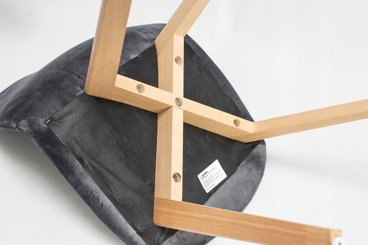 KRZESŁO skandynawskie TAPICEROWANE pikowane do salonu COLIN szare