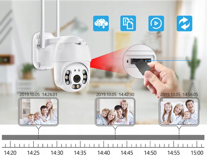 KAMERA ZEWNĘTRZNA WIFI IP OBROTOWA 4MPX MONITORING