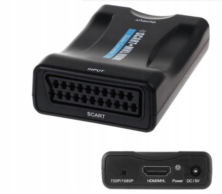 ADAPTER KONWERTER SCART DO NA HDMI AV EURO SCART-HDMI FULL HD