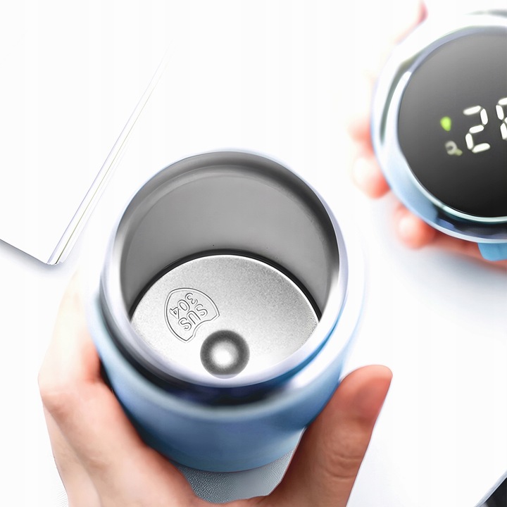 KUBEK TERMICZNY DUŻY TERMOS Z USTNIKIEM 420ML LCD SMART