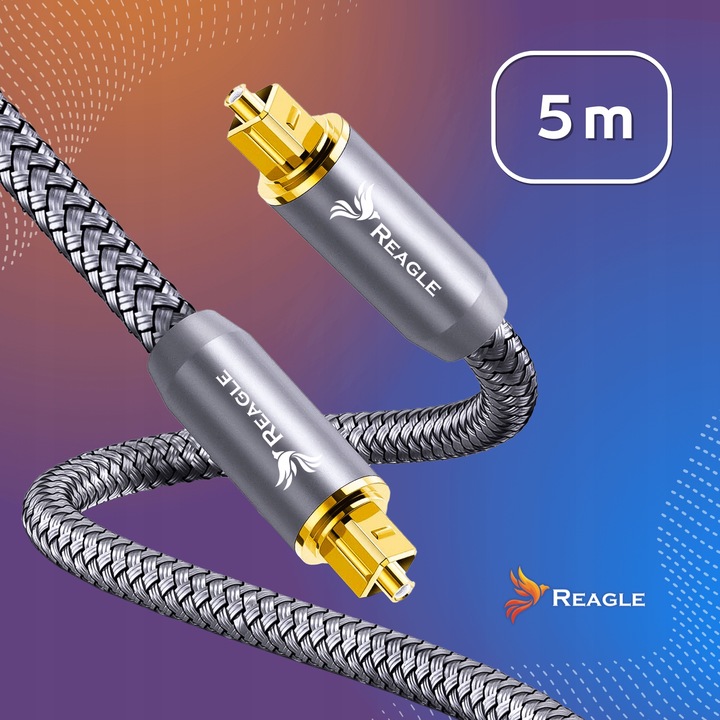 KABEL OPTYCZNY TOSLINK 5M HQ SPDIF DIGITAL AUDIO PRZEWÓD CYFROWY
