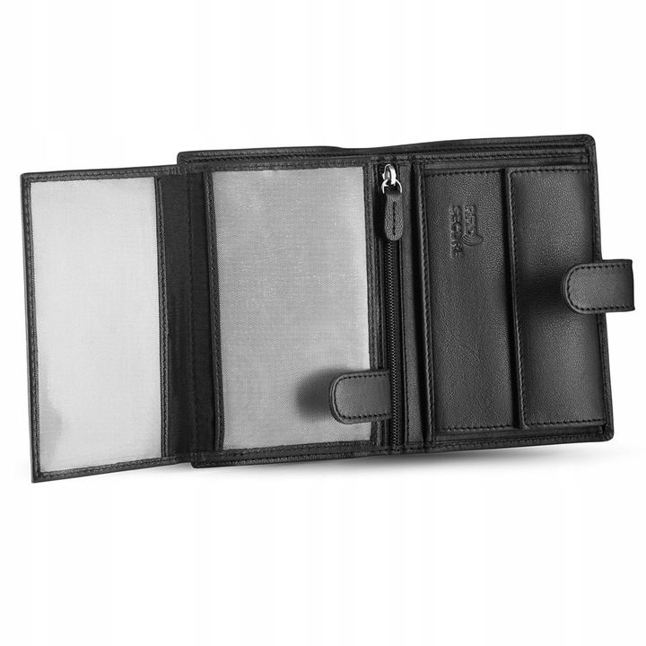 Portfel męski skórzany czarny pionowy skóra naturalna ochrona RFID