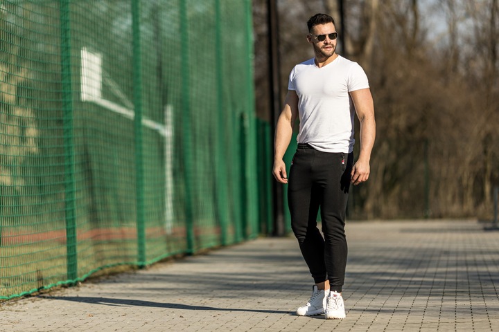 SPODNIE DRESOWE DRESY WIOSENNE ZE ŚCIĄGACZEM NA CODZIEŃ No6 CZARNE - XL