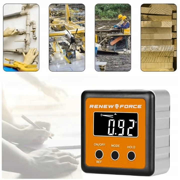 Cyfrowy Miernik Kąta LCD z Magnesem, Kątomierz, Poziomica