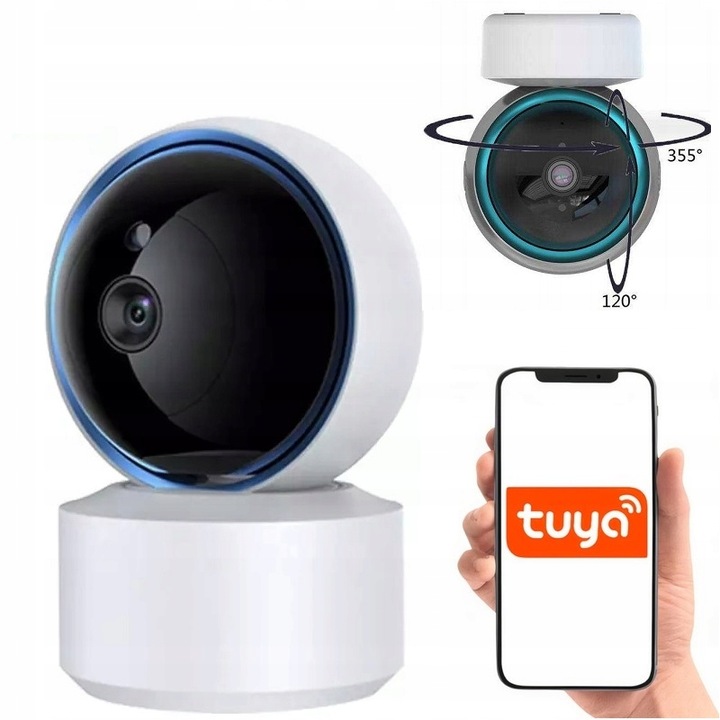 KAMERA OBROTOWA DOMOWA WEWNĘTRZNA NIANIA ELEKTRONICZNA WIFI NOC FULL