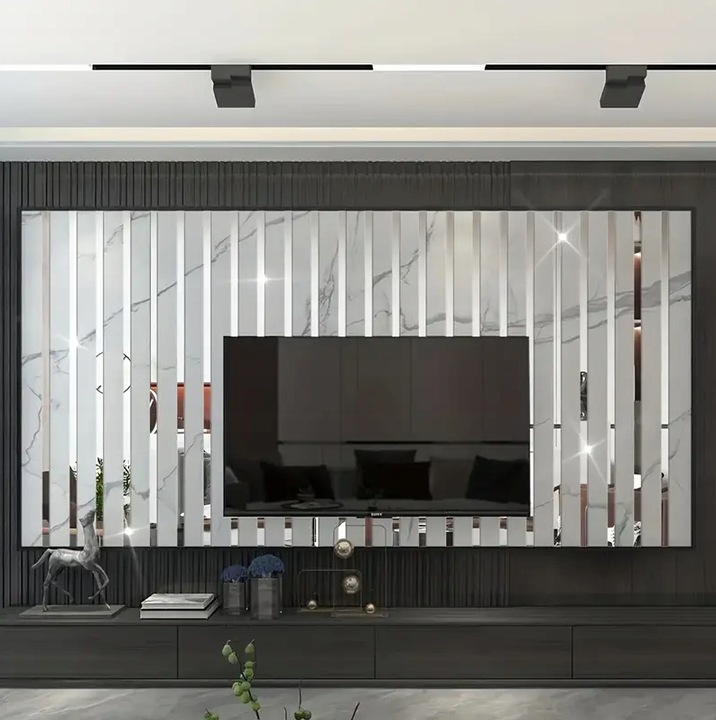 Listwy Chrom Taśma Ozdobna Samoprzylepna Srebrna Dekoracyjna Lustro 2cm 10m