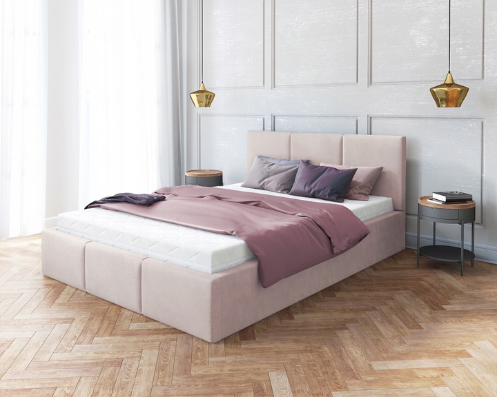 Łóżko 140x200 tapicerowane stelaż podnoszony AMBER