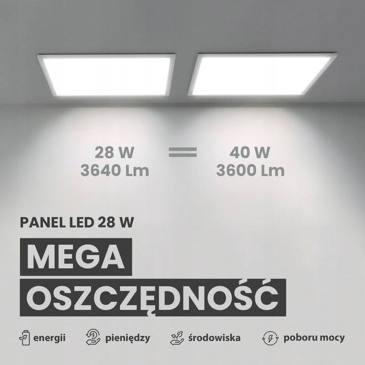 PANEL LED OPRAWA Kaseton Plafon Armstrong 60x60 40W 3600 lm
