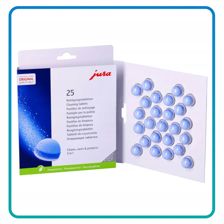 ORYGINALNE Tabletki CZYSZCZĄCE do ekspresu JURA 3w1 3-fazowe zestaw