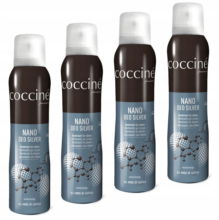 4x COCCINE NANO DEZODORANT ODŚWIEŻACZ BUTÓW 150 ml