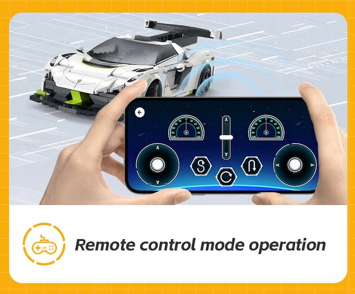 KLOCKI CADA ZDALNIE STEROWANY SAMOCHÓD WYŚCIGOWY AUTO FANTASMA 322 EL. DUAL