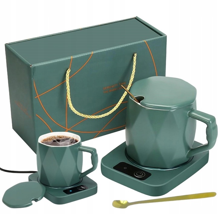 ZESTAW NA PREZENT NA MIKOŁAJKI ŚWIĘTA DLA NIEJ PODGRZEWACZ KUBEK ŁYŻKA