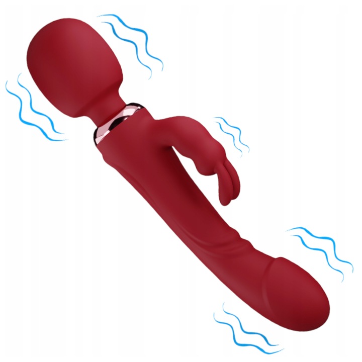 WIBRATOR KRÓLICZEK 3W1 PUNKTU G DAMSKI DWA SILNIKI MASAŻER DWUSTRONNY