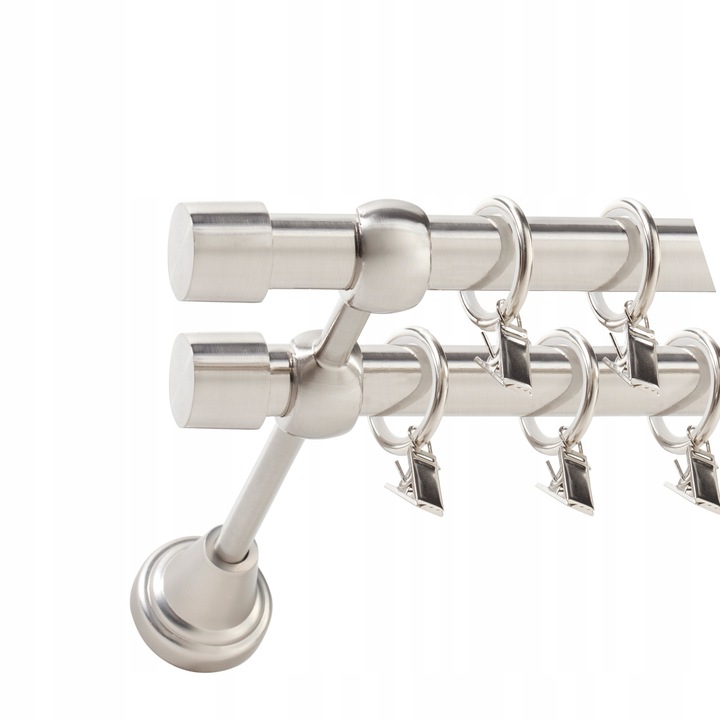 KARNISZ PODWÓJNY FI 19+19 240 cm CICHE KÓŁKA WZORY