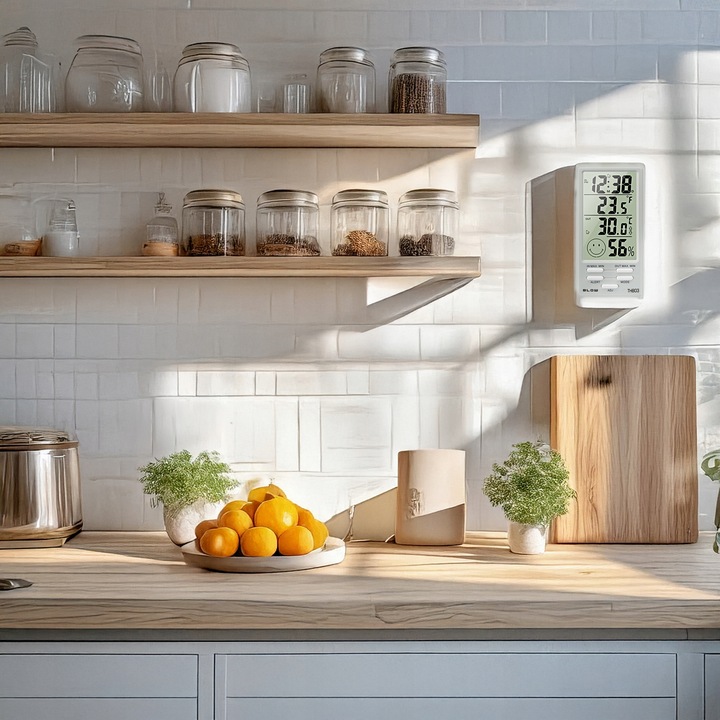 STACJA POGODOWA POGODY LCD TERMOMETR HIGROMETR ZEGAR MAGNES BATERIA