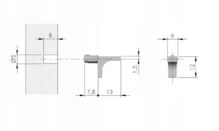 Podpórki do półek Italiana Ferrementa K-Line fi 5 mm nikiel 100 szt.