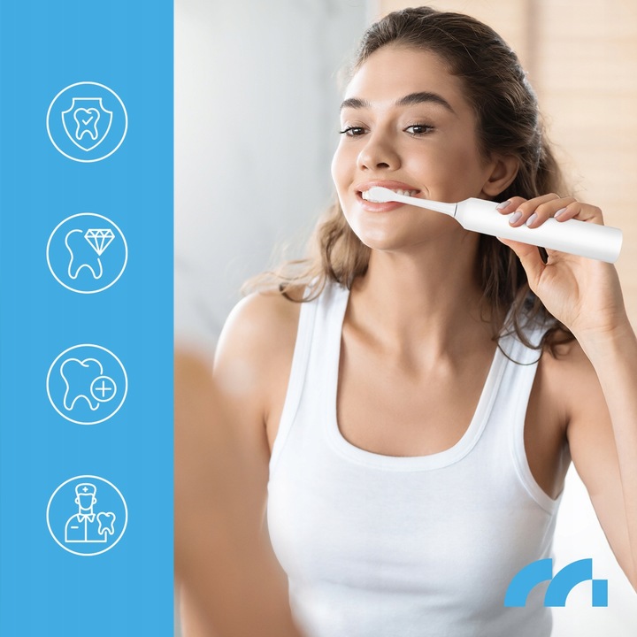 2x SZCZOTECZKA SONICZNA ELEKTRYCZNA DO ZĘBÓW ZESTAW 6 KOŃCÓWEK