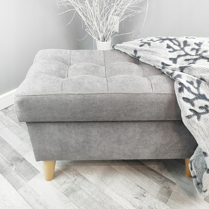 PUFA OTWIERANA 60 cm SCHOWEK ŁAWKA SKRZYNIA POJEMNIK KUFER JASNO