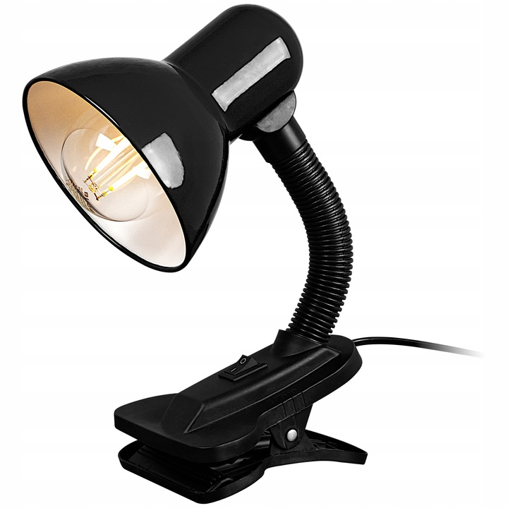 LAMPKA NOCNA DO CZYTANIA SZKOLANA NA BIURKO KLIPS 180CM ŻARÓWKA E27 ZESTAW