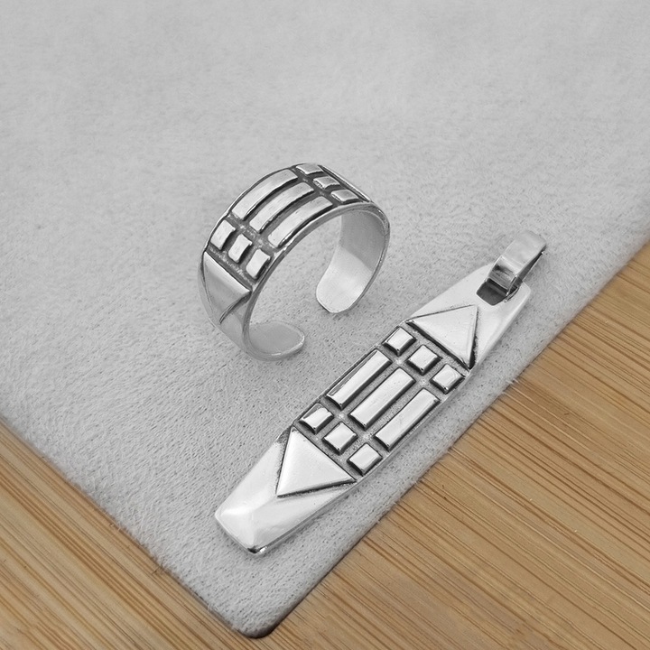 Sygnet srebrny pr. 925 PIERŚCIEŃ ATLANTÓW Srebro Oksydowane + Grawer | r.20