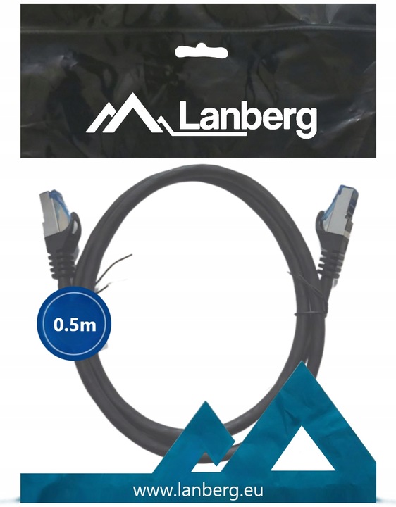 KABEL PRZEWÓD LAN SIECIOWY RJ45 DO INTERNETU KAT.6A CAT S/FTP 10M LANBERG