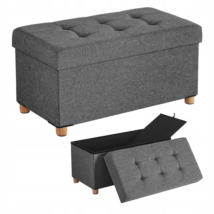 Ławka ZE SCHOWKIEM do siedzenia 76 x 40 x 38 PUFA podnóżek TABORET