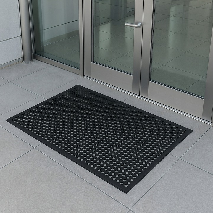 Wycieraczka ażurowa gruba mata wejściowa z perforowanej gumy 60x90