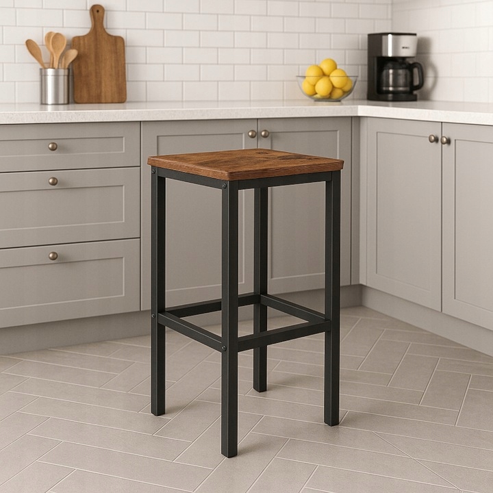 Hoker ciemny brąz taboret do kuchni barowy nowoczesny DO JADALNI LOFT