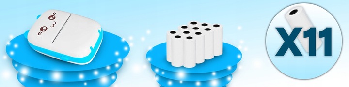 MINI DRUKARKA TERMICZNA DRUKUŚ ORYGINALNY PRZENOŚNA DO ZDJĘĆ KOTEK 11 ROLEK