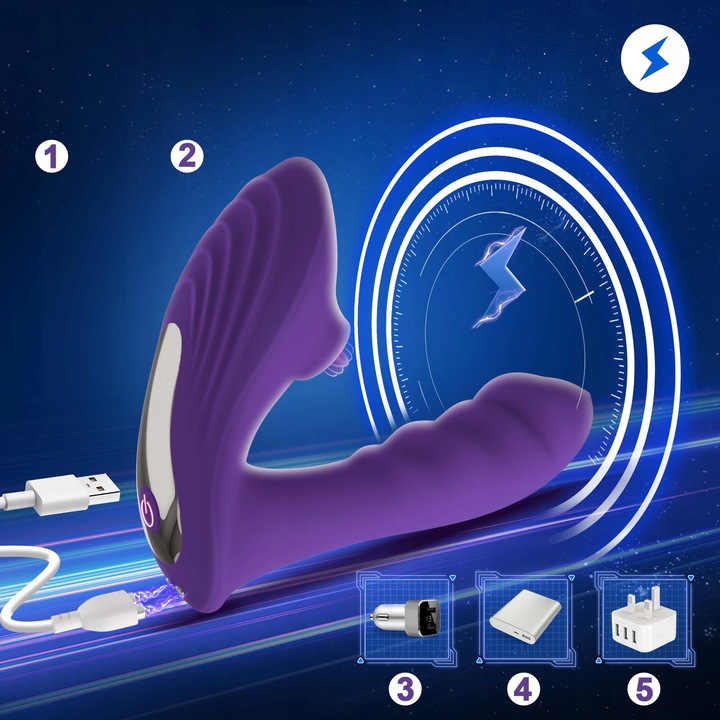 WIBRATOR POSUWISTY SSĄCY ŁECHTACZKĘ LUB ODBYT MASAŻER POWIETRZNY ORGAZM APP