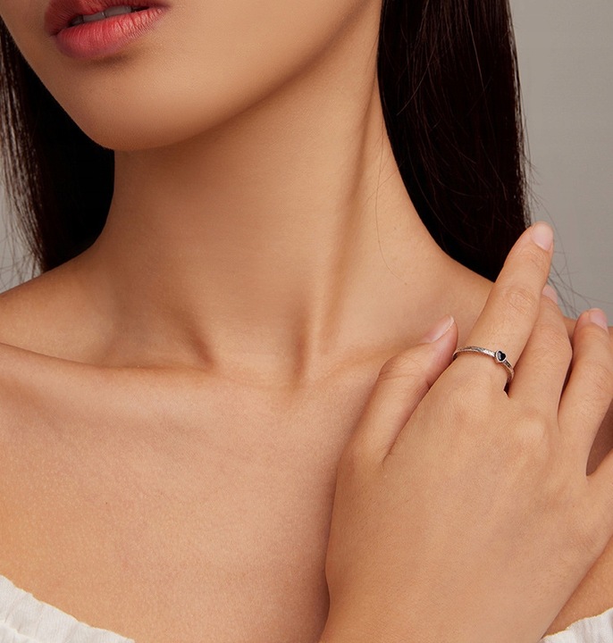 Pierścionek Srebrny 925 Z Serce Wzór Pierścionki Srebrne Regulowany Srebro