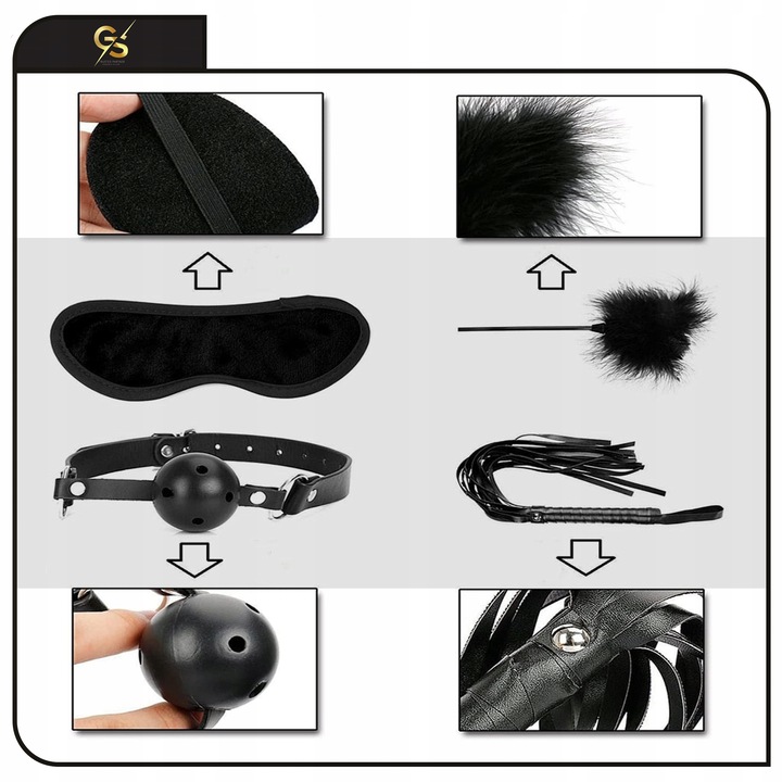 MEGA DUŻY XXL ZESTAW BDSM 28el KAJDANKI KNEBEL KORRKI NAKŁADKA WIBRATOR PAR