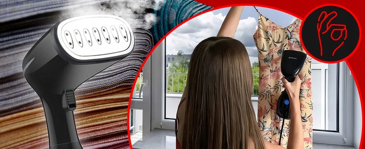 PAROWNICA DO UBRAŃ STEAMER ŻELAZKO PAROWE MYJKA PAROWA 1500W 7W1